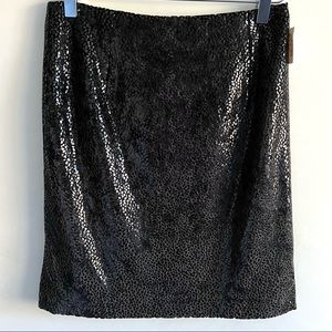 Vintage Janine Women’s Textured Shiny Skirt Sz S Black Vtg Made in USA Y2K